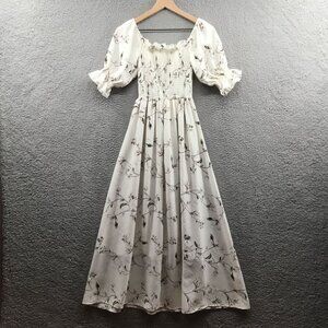 Moosta Magnolia Printl Midi Dress‎ Ivory 2